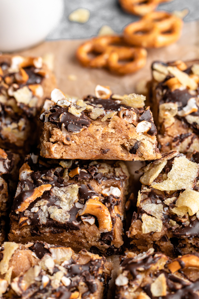 No Bake Kitchen Sink Cookie Bars